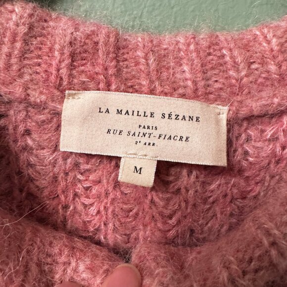 Sezane Emile Pink Cardigan Sweater - Picture 6 of 9
